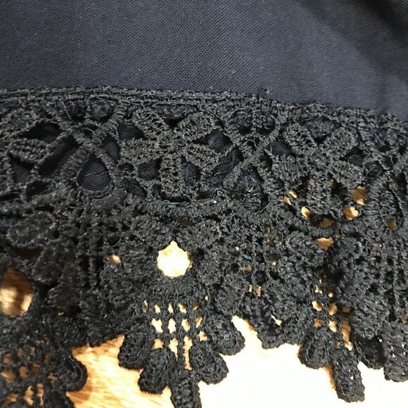 Ambiance Apparel Navy Blue Sheer Short Shorts Lace Hem L - Picture 6 of 6